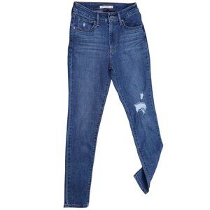 Levi’s 721 High Rise Skinny Jeans Women’s Size 26 Distressed Stretch Denim Mediu